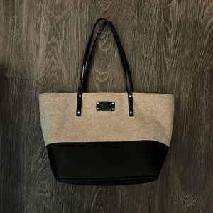 Kate Spade Two-toned wool tote with matching mini purse/wallet